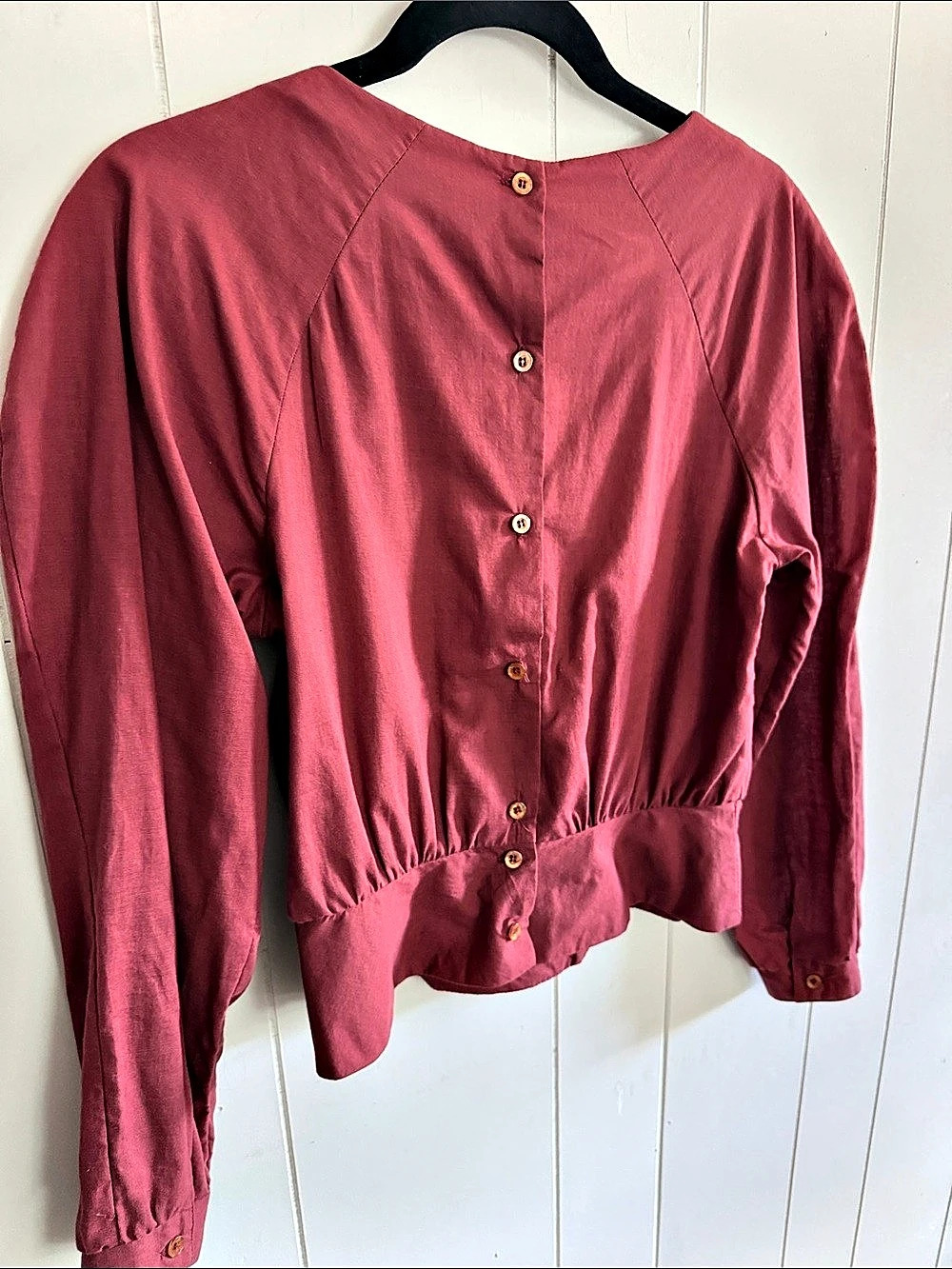 Sue Wong Vintage Scalloped Embroidered Top XS Burgundy Edwardian Victorian - Picture 9 of 14